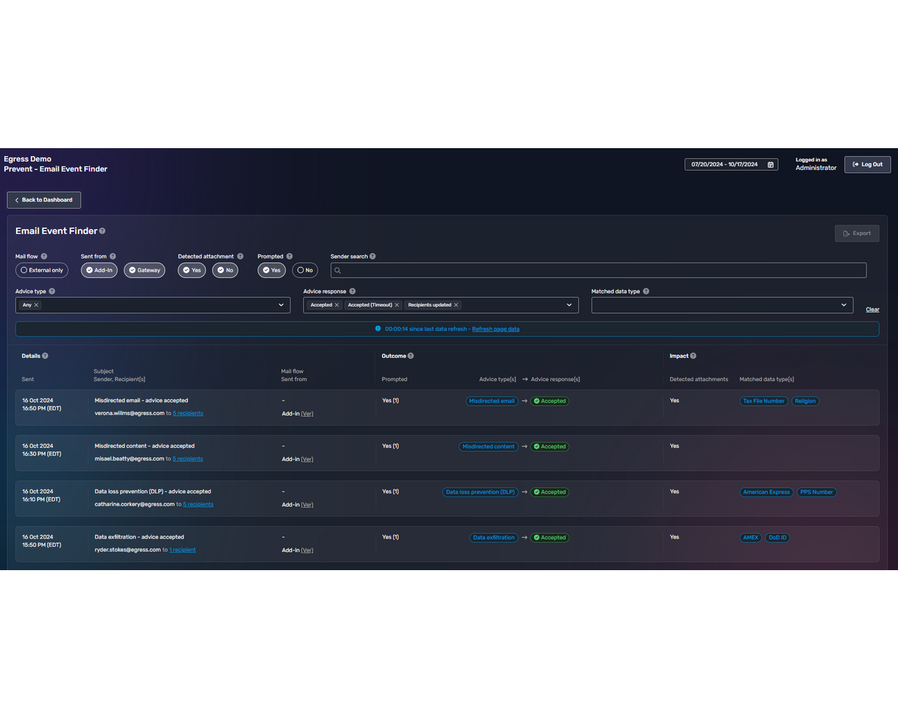 KnowBe4 Prevent - Email Event Finder
