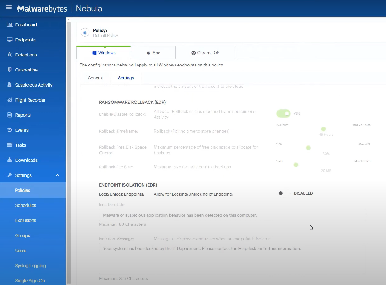 Malwarebytes_ThreatDownEDR_Policies