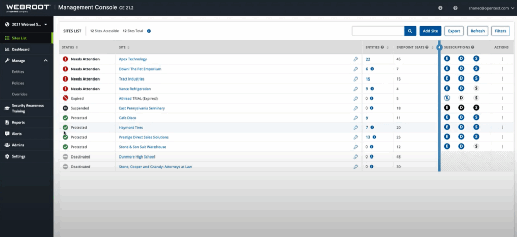 Webroot_EP_Sites list